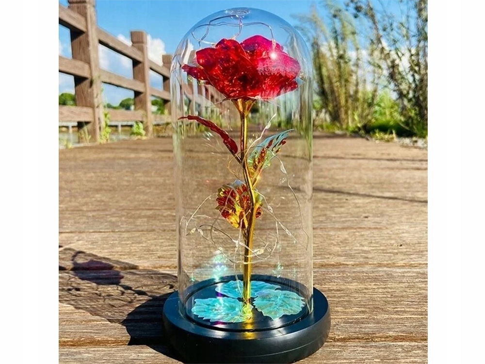 Wieczna Róża w Szkle – Świecący Prezent LED RGB - obrazek 3