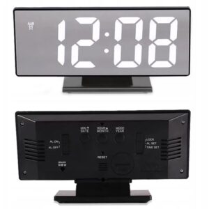 Zegar cyfrowy elektroniczny budzik LED z alarmem i lustrem