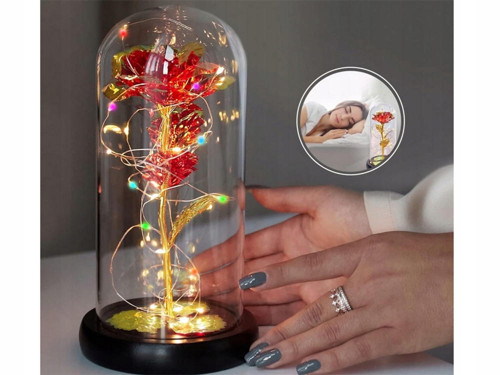 Wieczna Róża w Szkle – Świecący Prezent LED RGB - obrazek 4